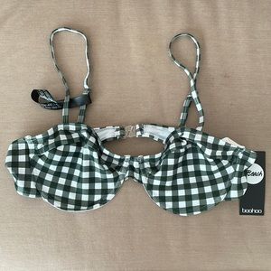 Green Gingham Underwired Bikini Top